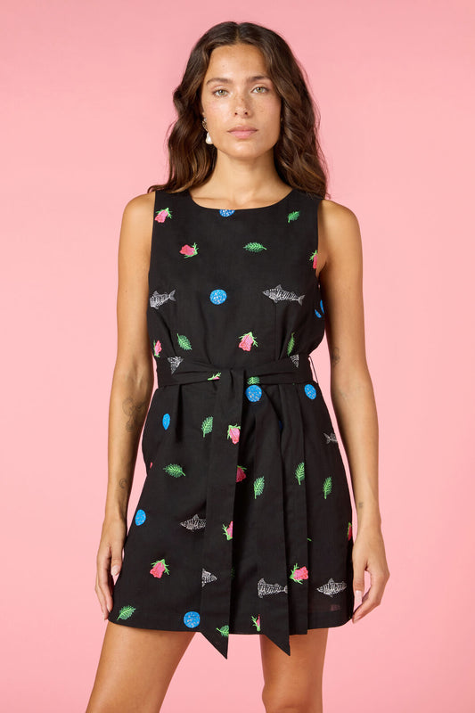 Gorman - Gone Fishing Print Playsuit - black