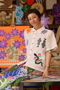 Gorman - Gone Fishing Embroidered Shirt - white