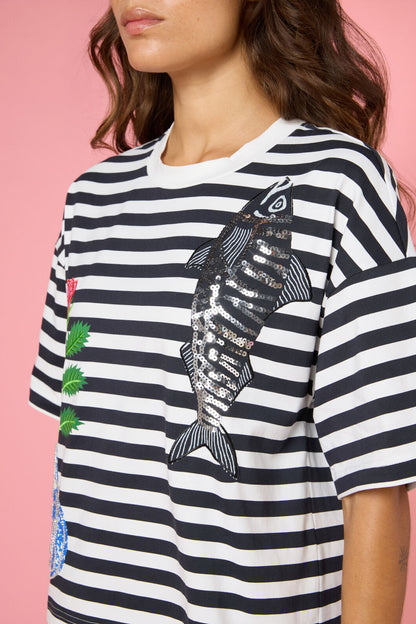 Gorman - Gone Fishing Print Relaxed Tee - stripe