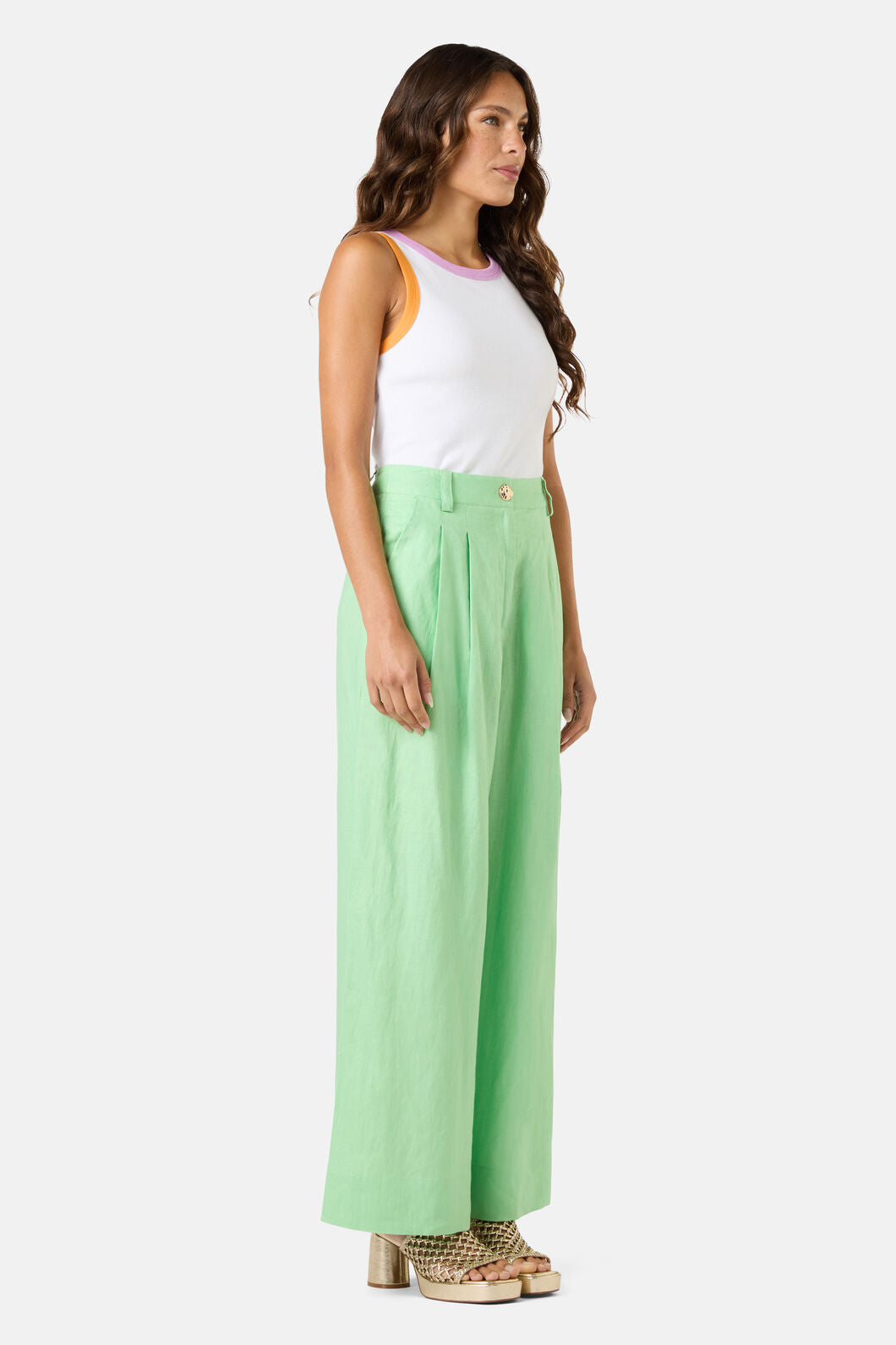 Gorman - Olivia Tailored Linen Pant - apple