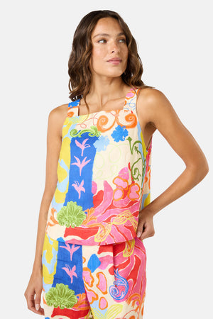 Gorman - Fleur Tango Linen Tank Top - print