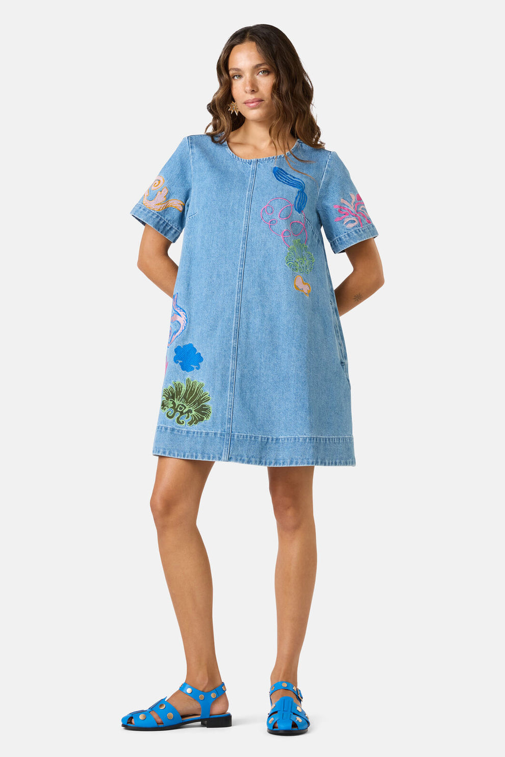 Fleur Embroidered Denim Dress – Gorman