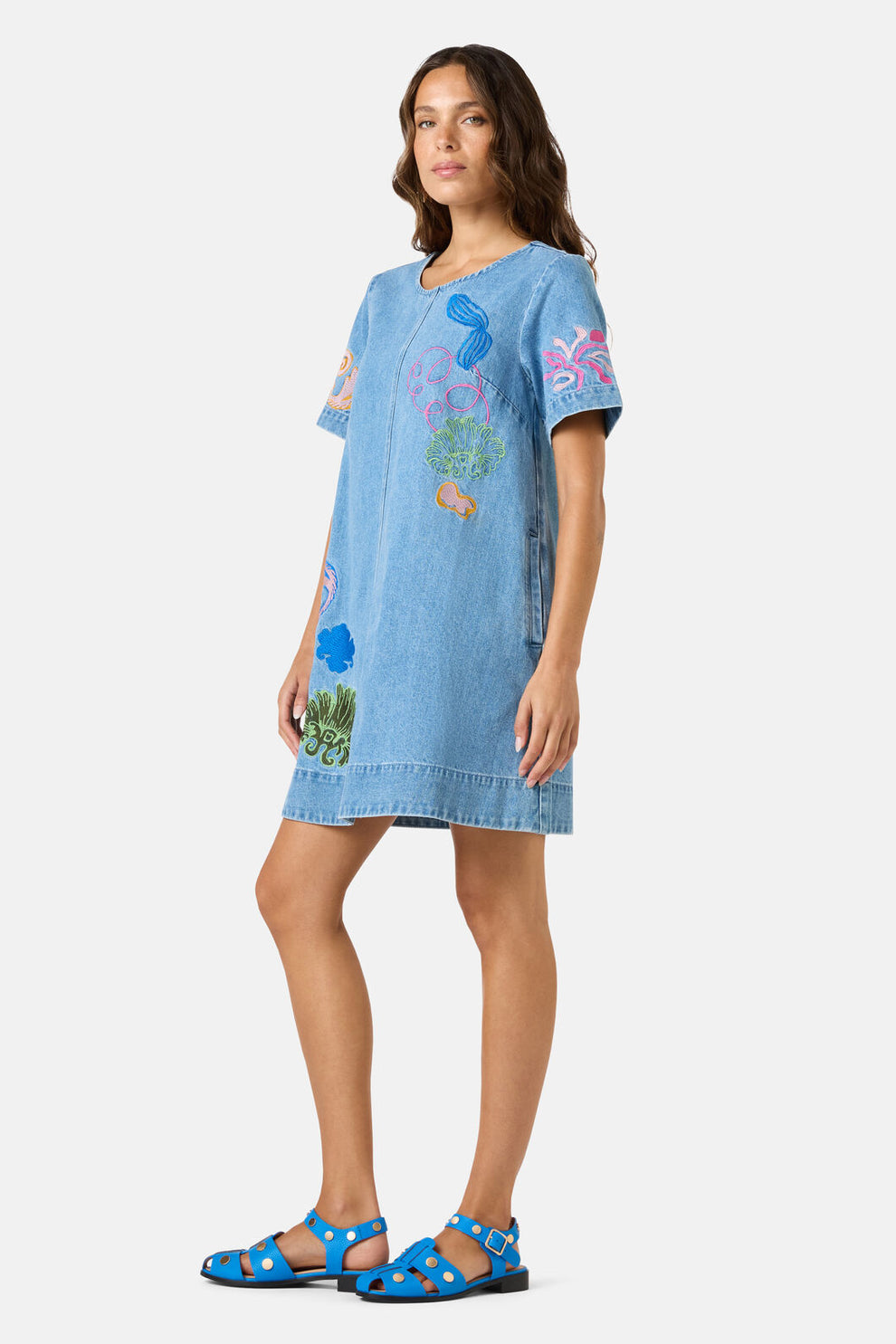 Fleur Embroidered Denim Dress – Gorman