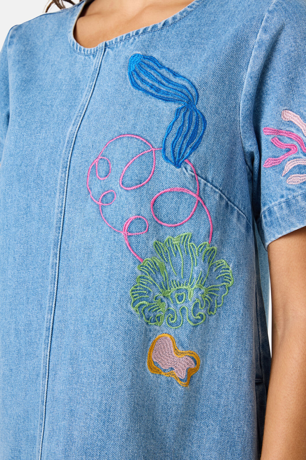 Fleur Embroidered Denim Dress – Gorman