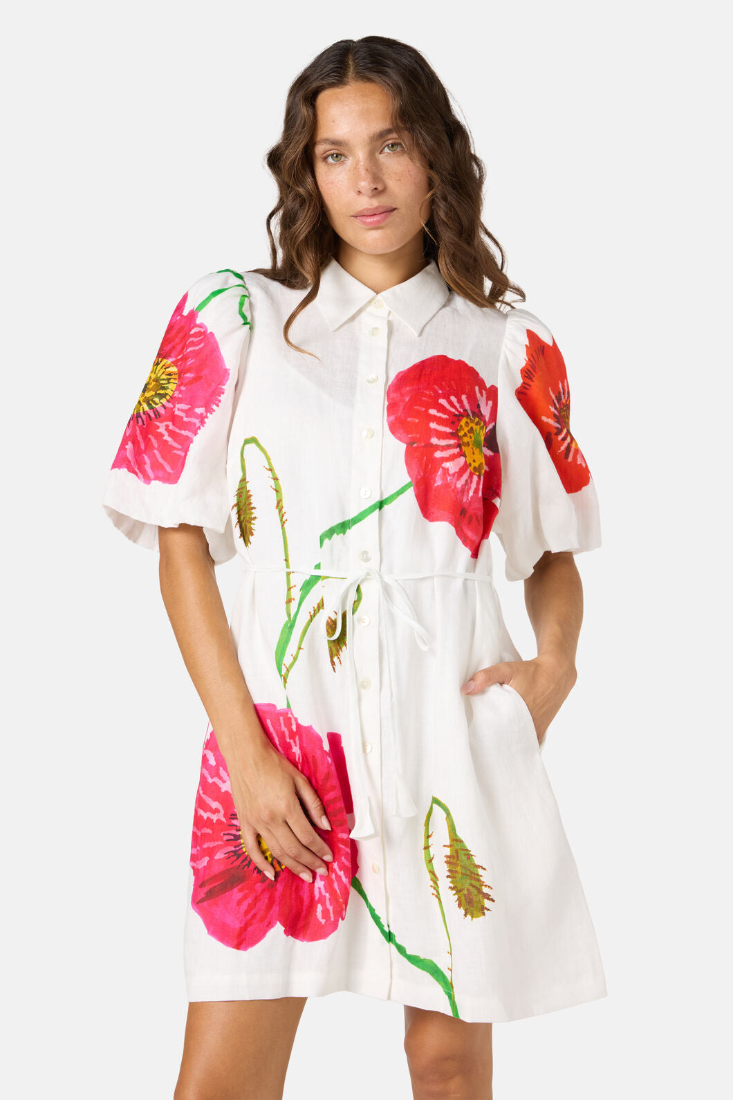 Gorman - Poppies Linen Shirt Dress - print