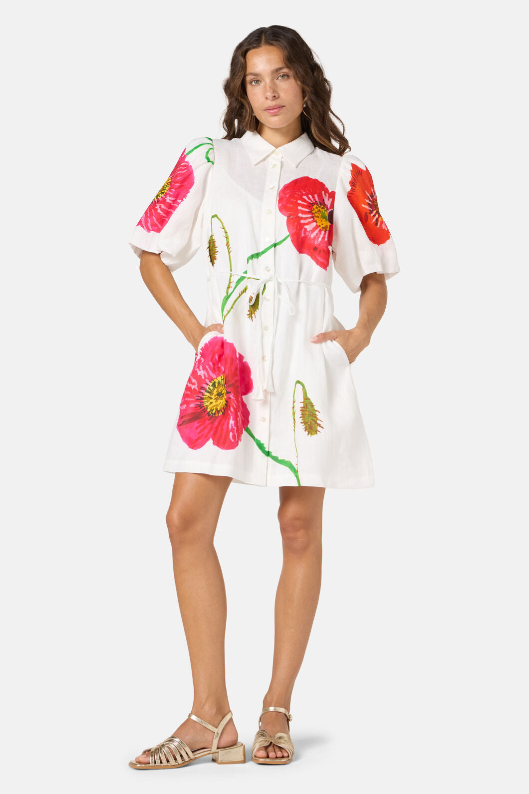 Gorman - Poppies Linen Shirt Dress - print