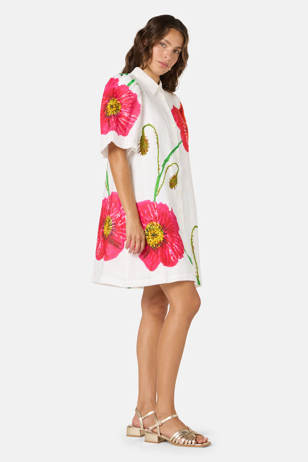 Gorman - Poppies Linen Shirt Dress - print