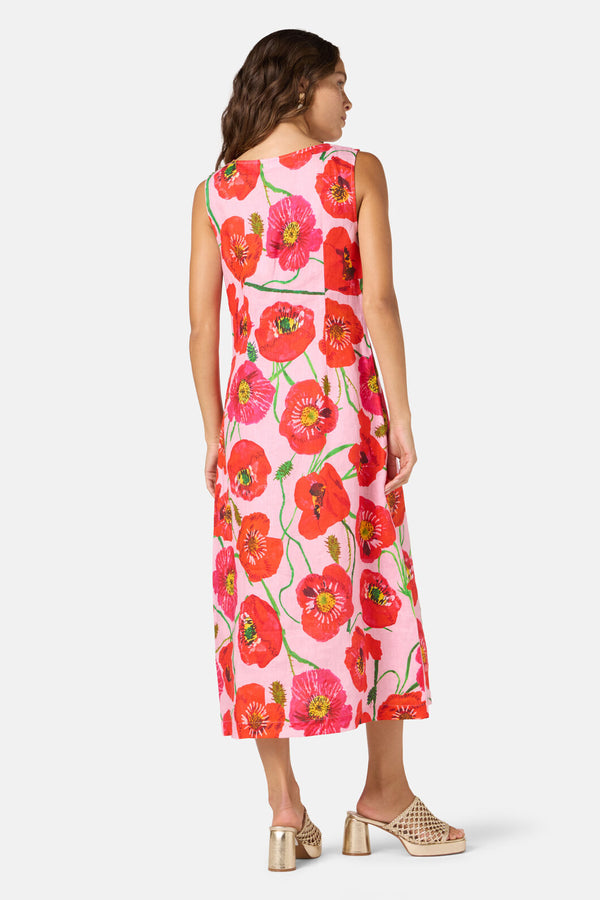 Gorman - Poppies Print Linen Dress - print