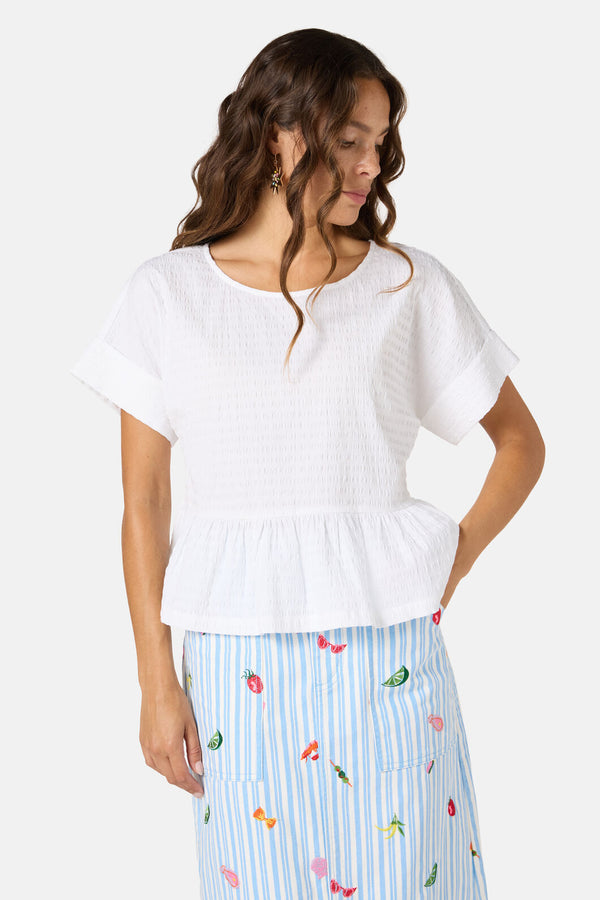 Gorman - Tomato Cotton Top - white