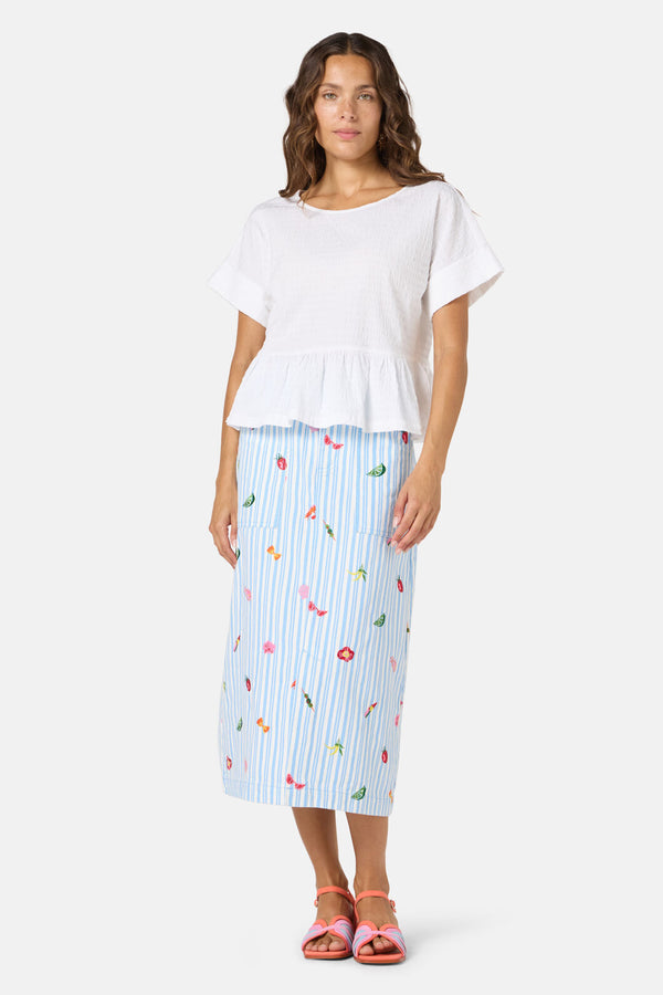 Gorman - Tomato Cotton Top - white