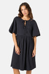 Gorman - Tie Smock Cotton Dress - black