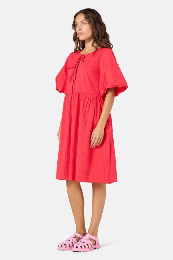 Gorman - Tie Smock Cotton Dress - red