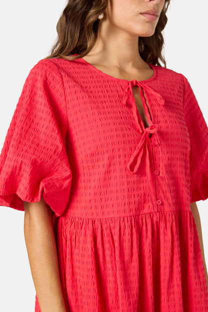 Gorman - Tie Smock Cotton Dress - red
