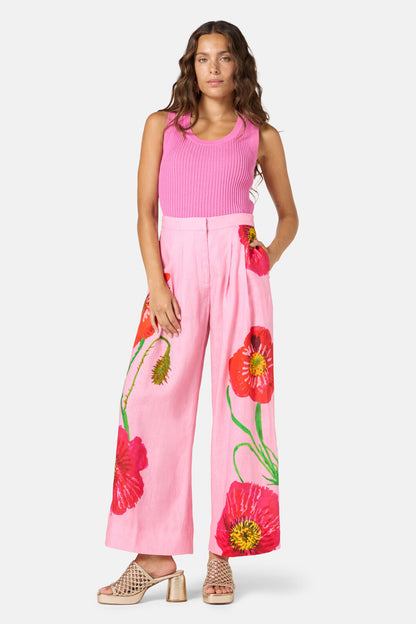 Gorman - Poppies Print Linen Pants - print