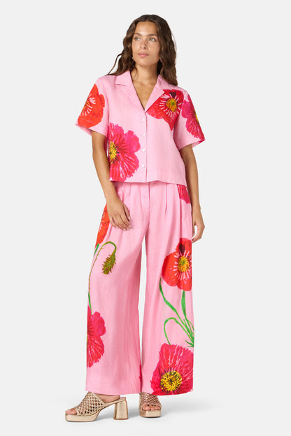 Gorman - Poppies Print Linen Pants - print