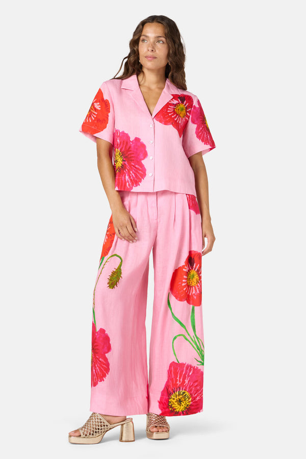 Gorman - Poppies Print Linen Pants - print