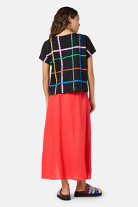 Gorman - Stripe Embroidered Tee - black