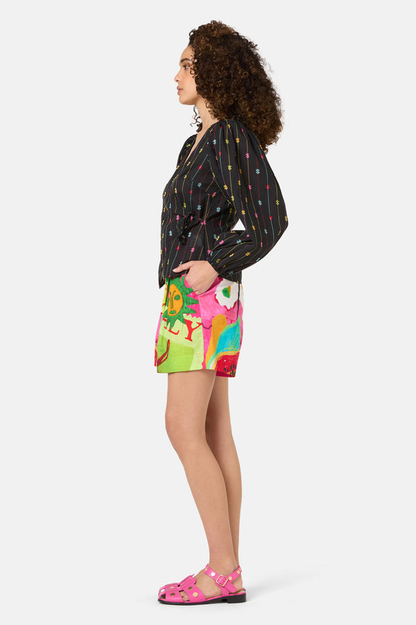 Gorman - Light Show Cotton Jaquard Top - black