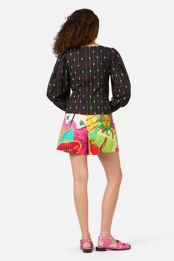 Gorman - Light Show Cotton Jaquard Top - black