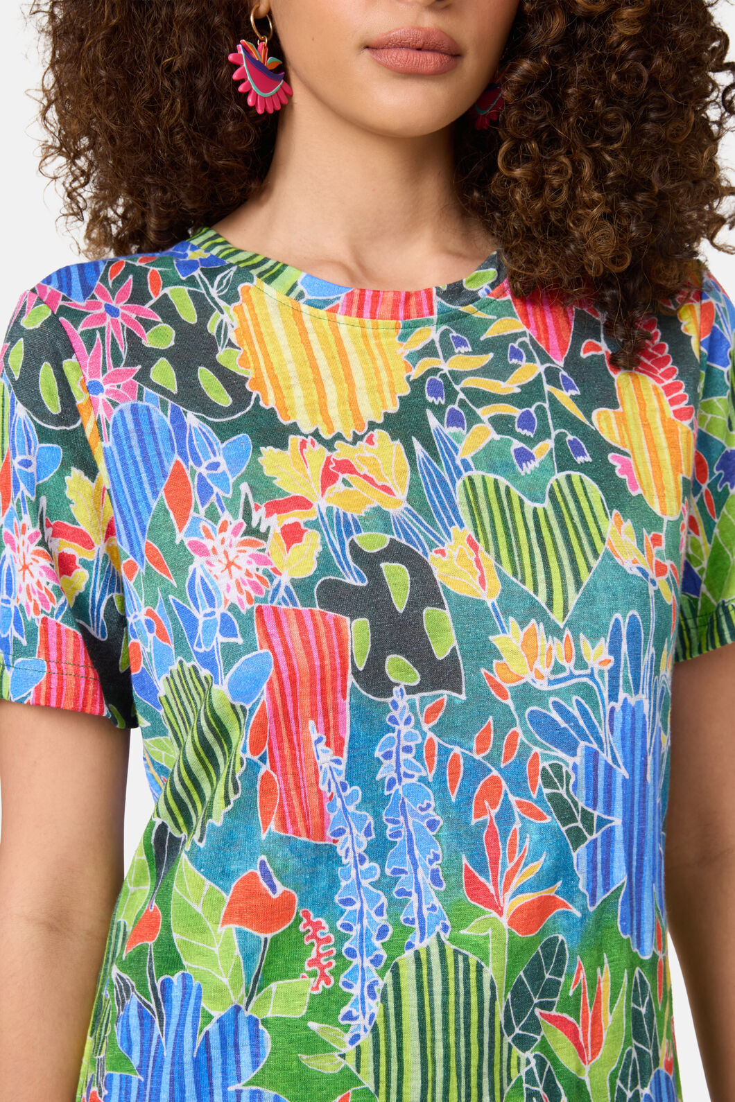 Gorman - Flower Garden Hemp Tee - print
