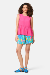 Gorman - Party People Peplum Tank - fuschia