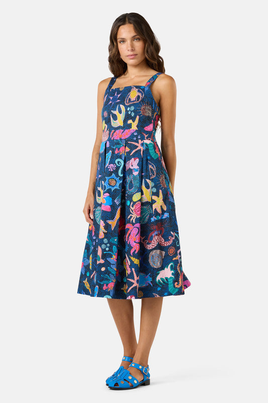 Gorman - Mermaid Print Apron Dress - print