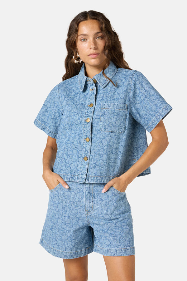 Gorman - Sea Bubbles Denim Shirt - print