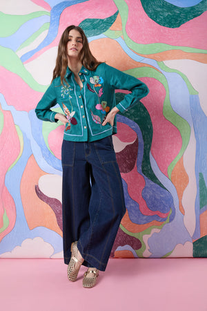 Gorman - Flora Aurora Embroidered Shirt - green