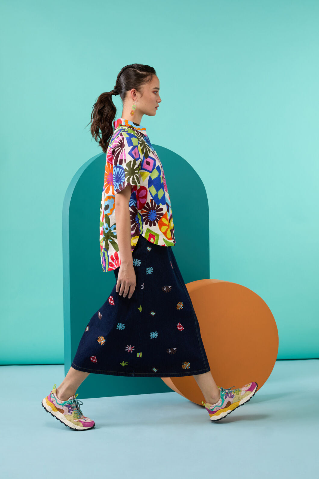 Gorman - Tropic Pop Denim Skirt - indigo