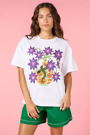 Gorman - Serpent's Bloom Oversized Tee - white
