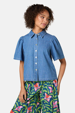 Gorman - Chantelle Chambray Shirt - mid-blue