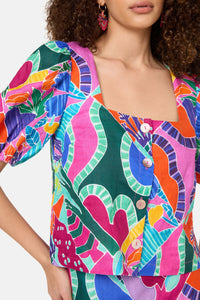 Gorman - Caravan Holiday Linen Top - print