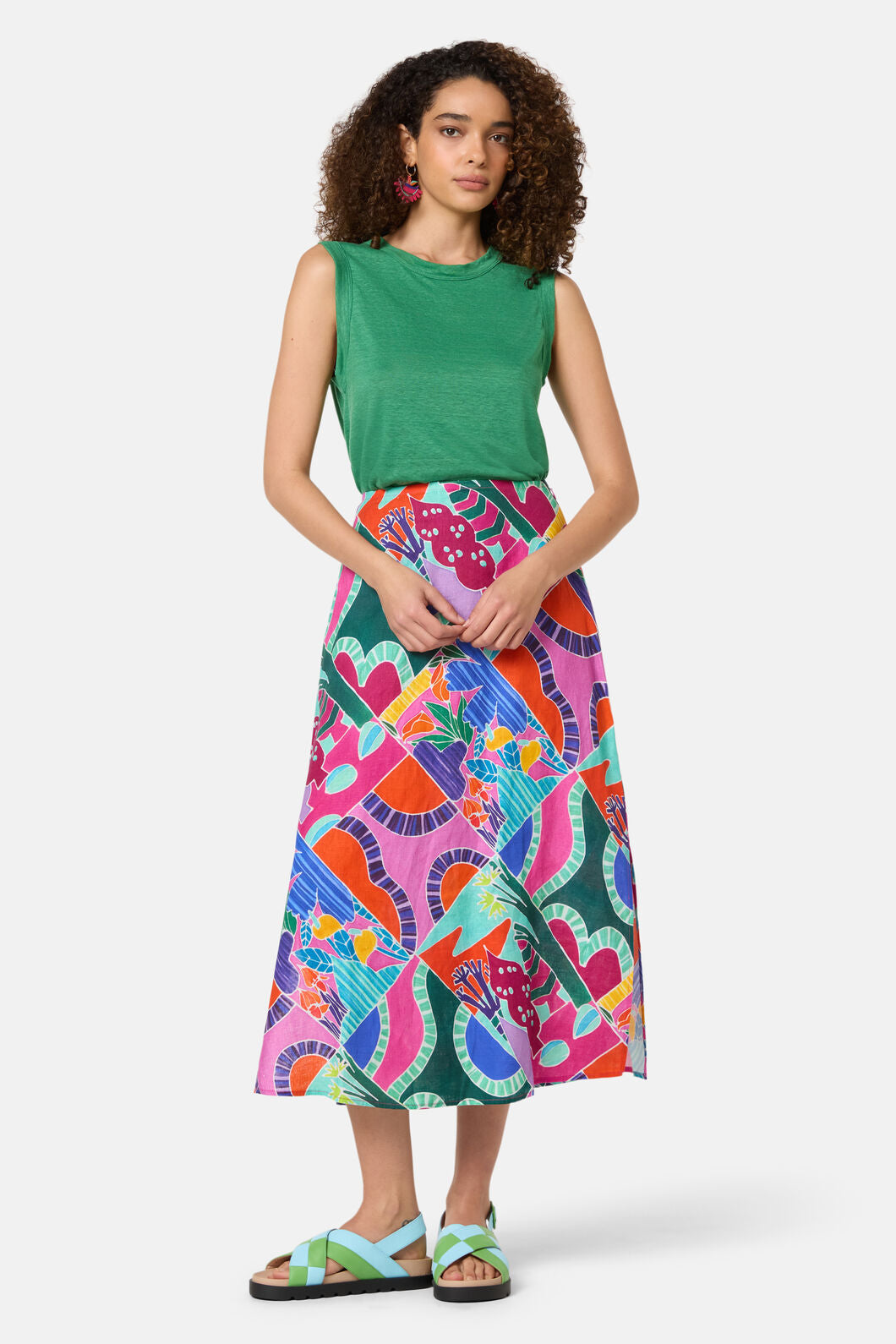 Gorman - Caravan Holiday Midi Skirt - print