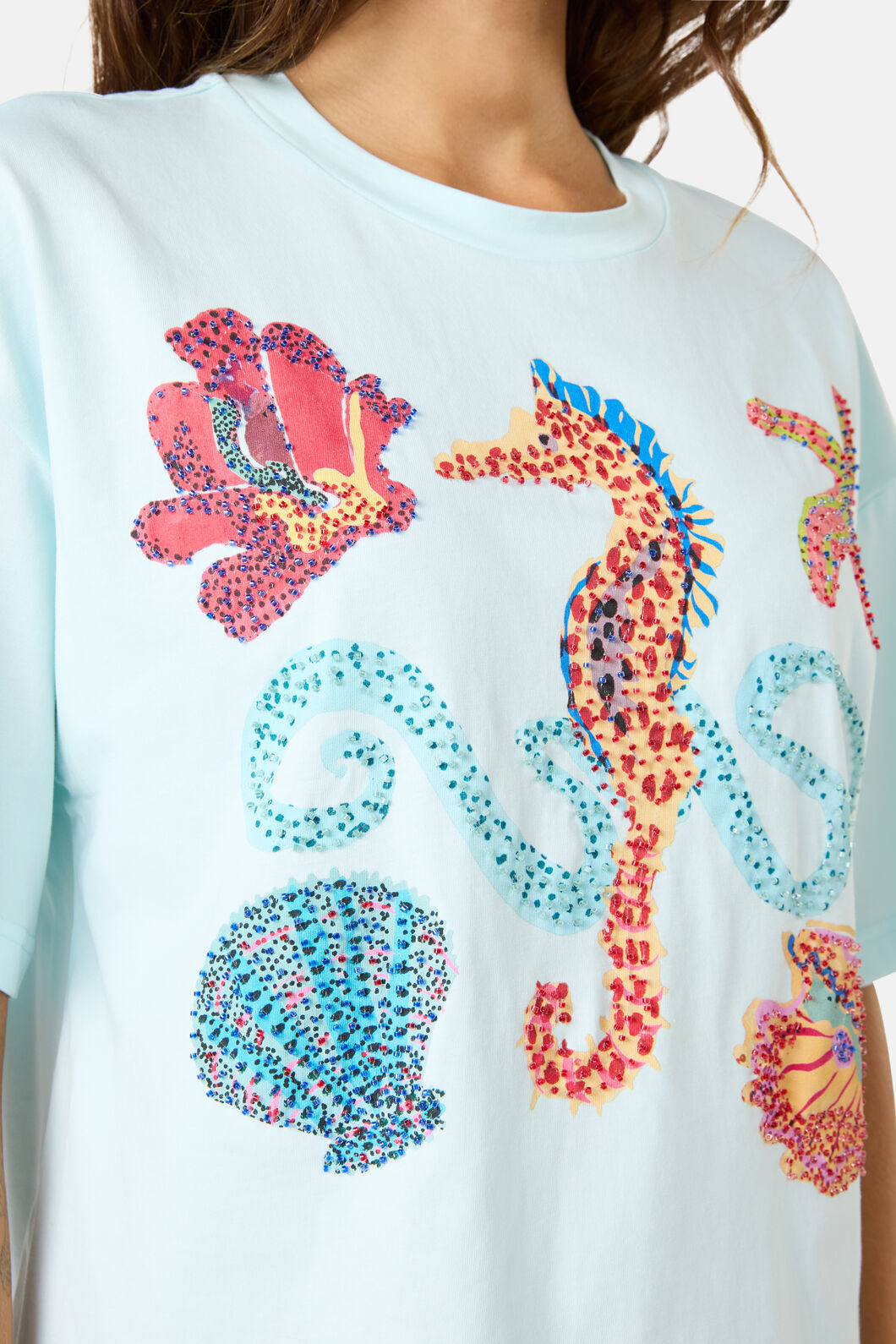 Gorman - MermaidBeadedPlacemntRelaxTee - blue