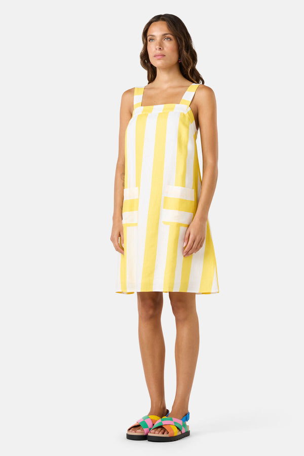 Gorman - Amara Stripe Linen Dress - yellow