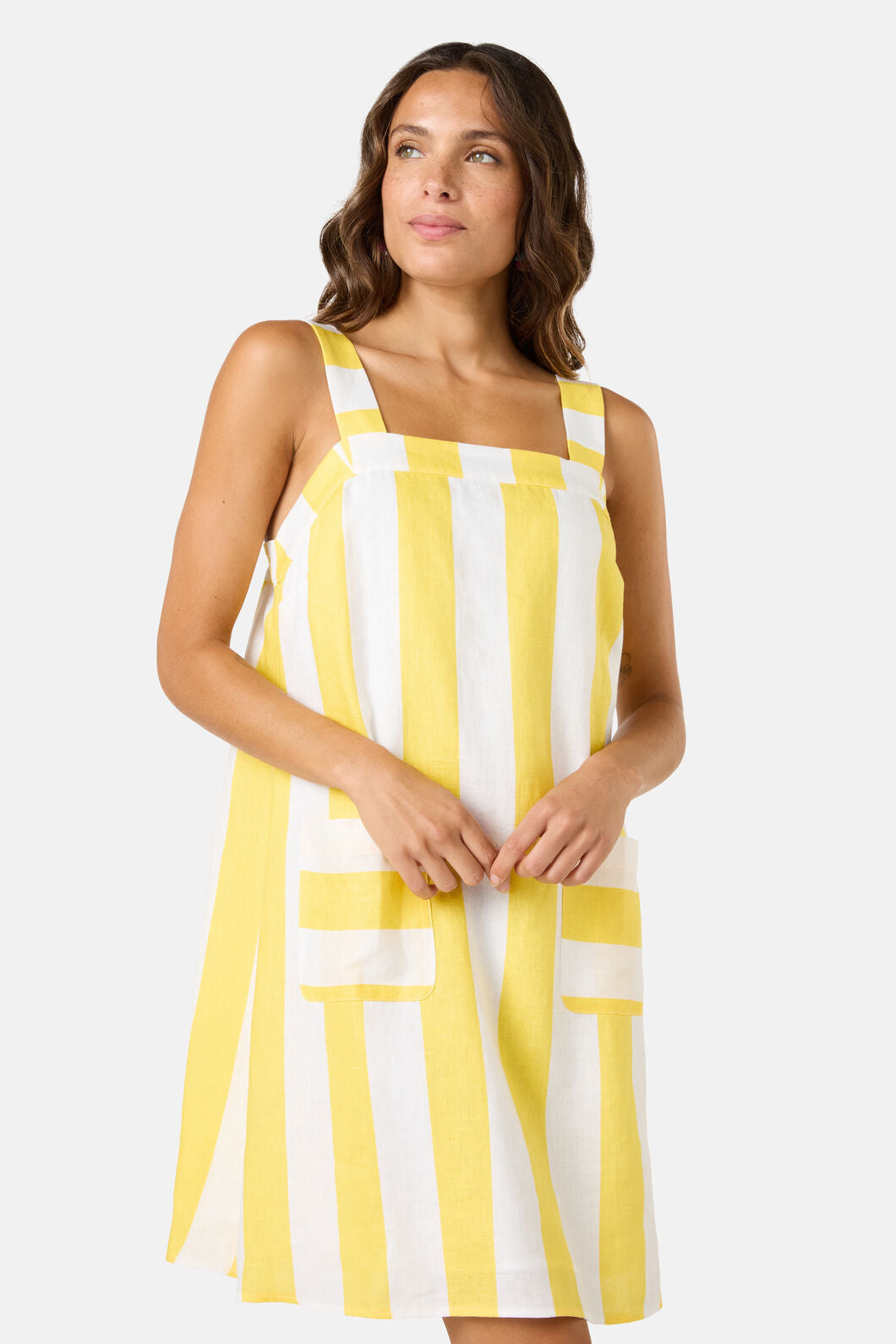 Gorman - Amara Stripe Linen Dress - yellow