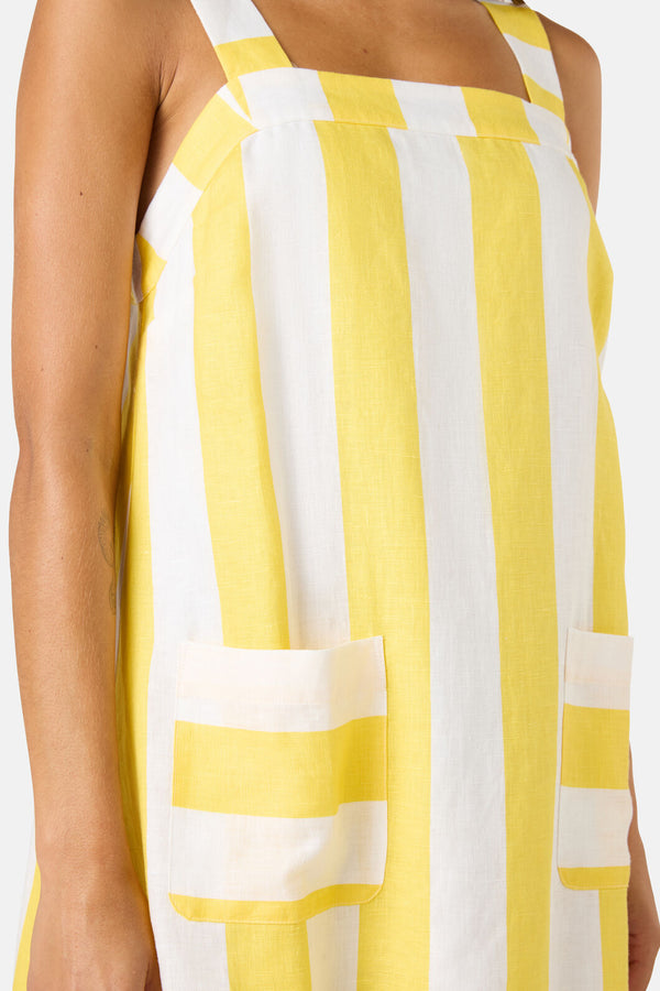Gorman - Amara Stripe Linen Dress - yellow