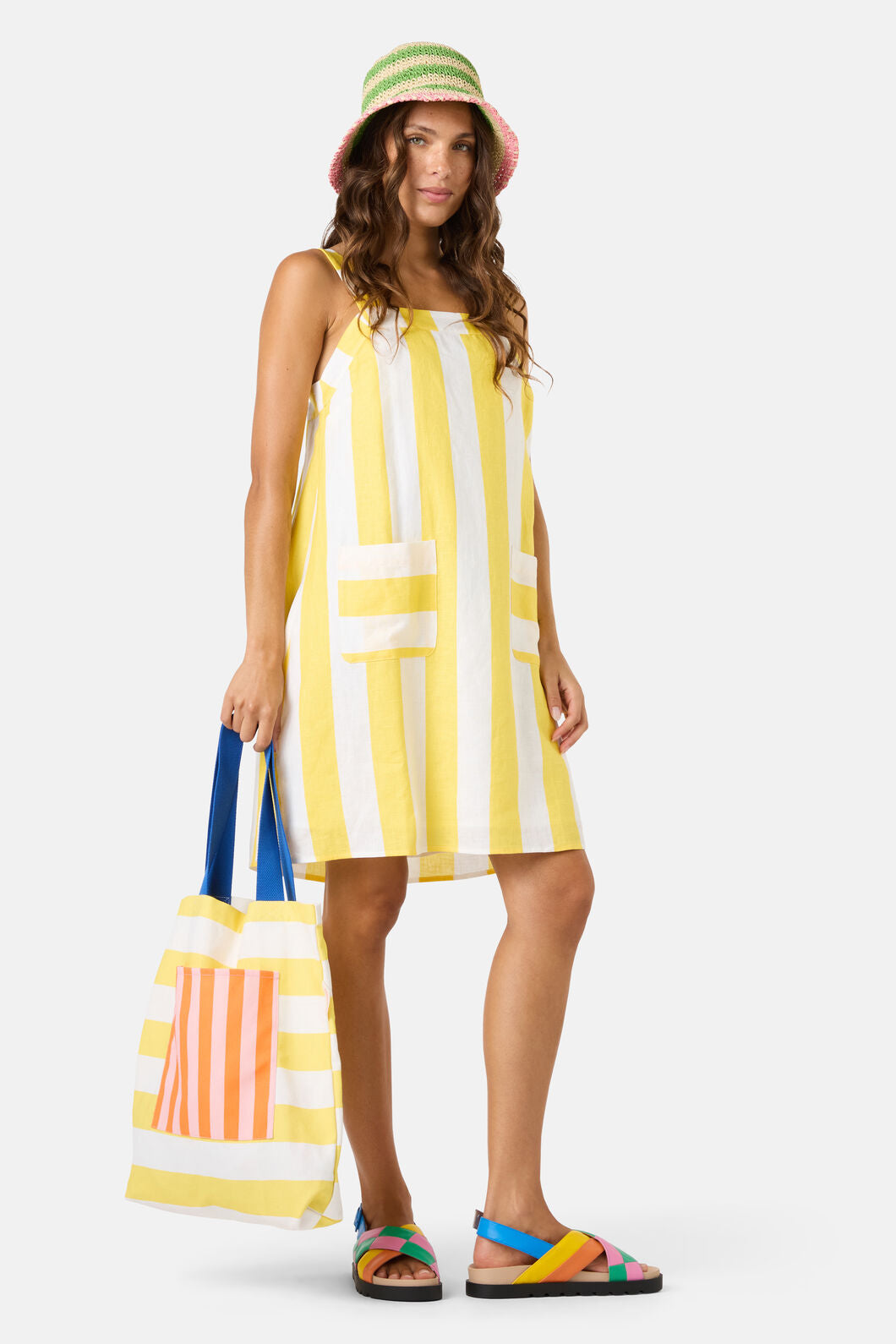 Gorman - Amara Stripe Linen Dress - yellow