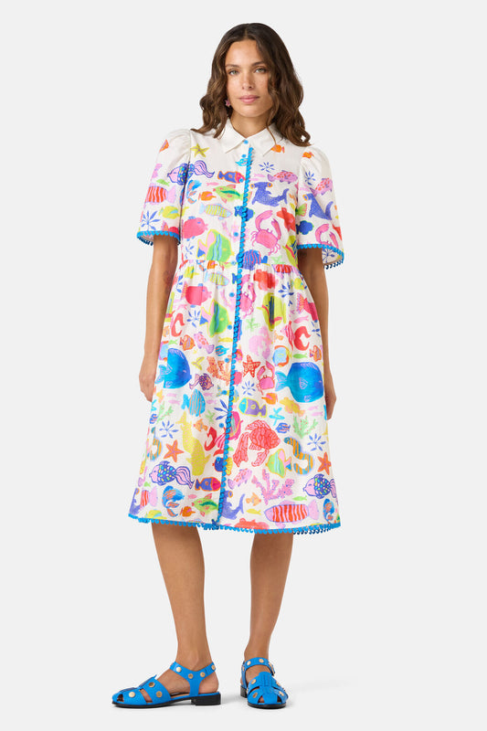 Gorman - Fish Ahoy Print Cotton Dress - print
