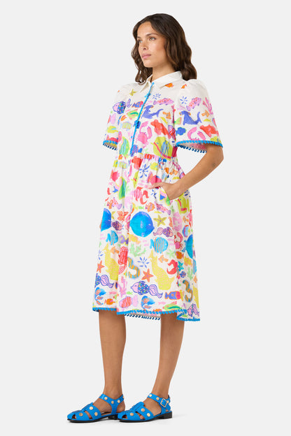 Gorman - Fish Ahoy Print Cotton Dress - print
