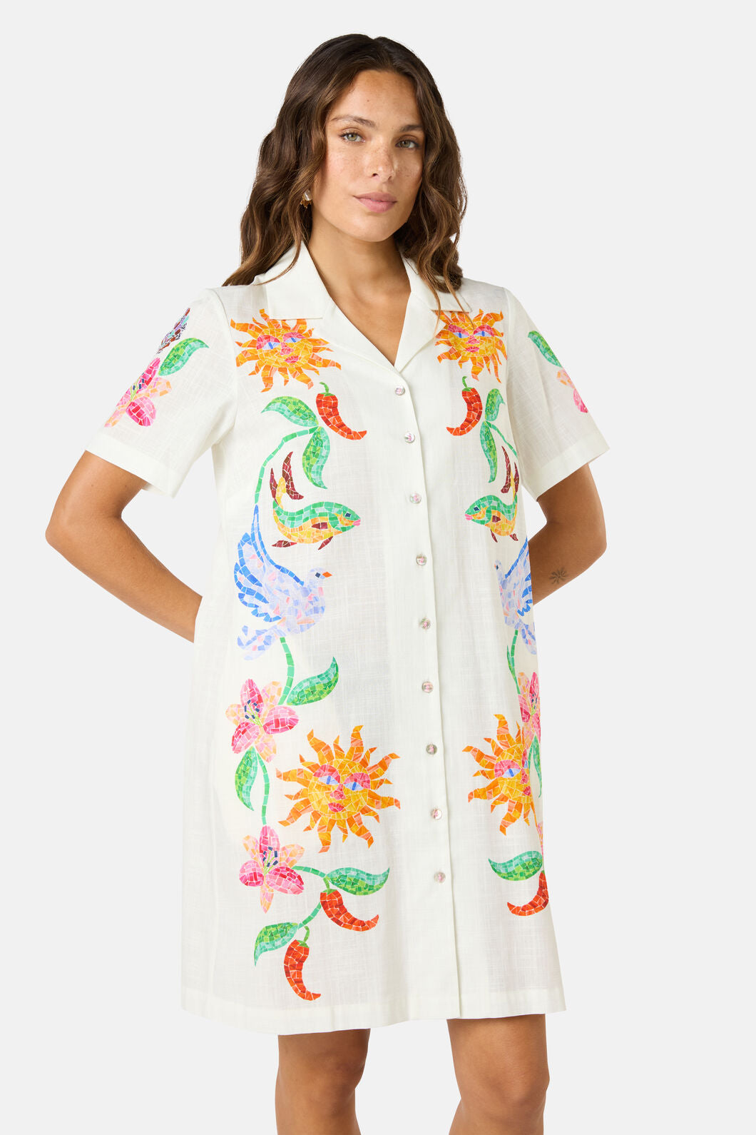 Gorman - Mosaic Mile Cotton Shirt Dress - print