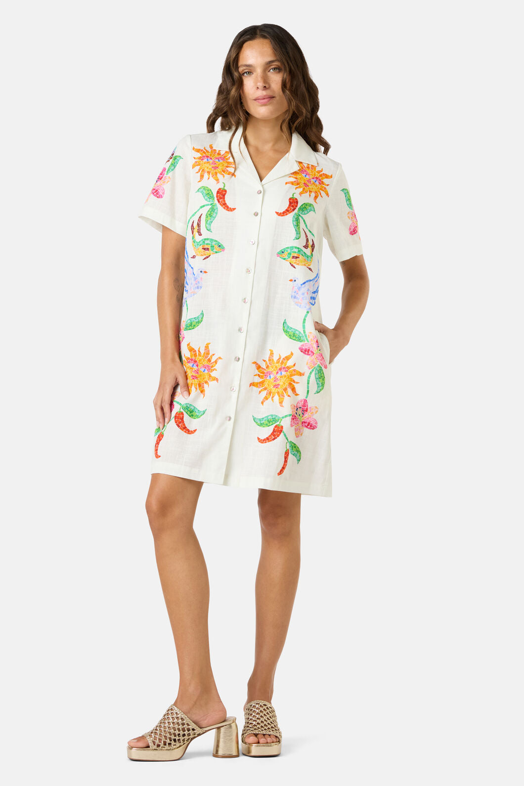Gorman - Mosaic Mile Cotton Shirt Dress - print