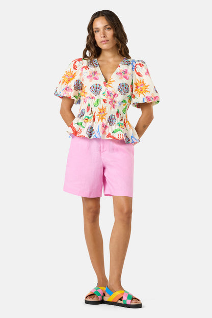 Gorman - Mosaic Mile Poplin Top - print