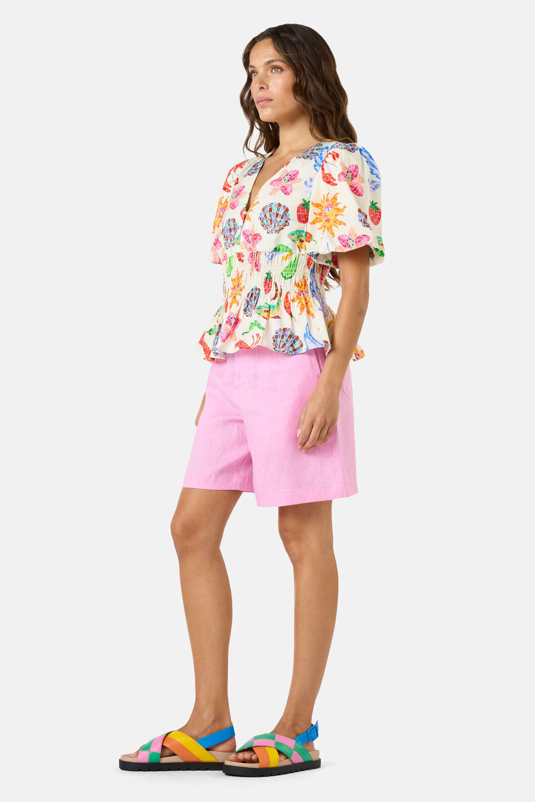 Gorman - Mosaic Mile Poplin Top - print