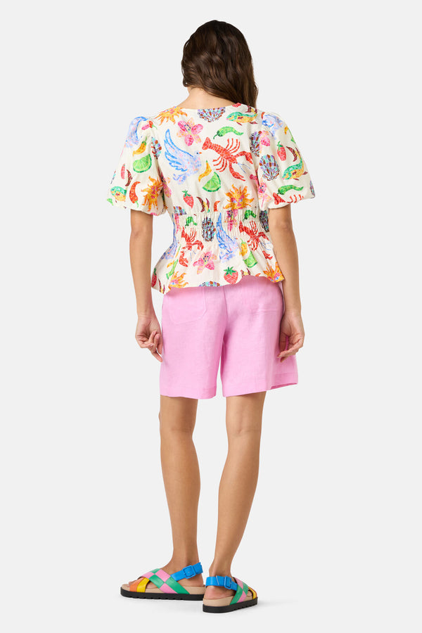 Gorman - Mosaic Mile Poplin Top - print
