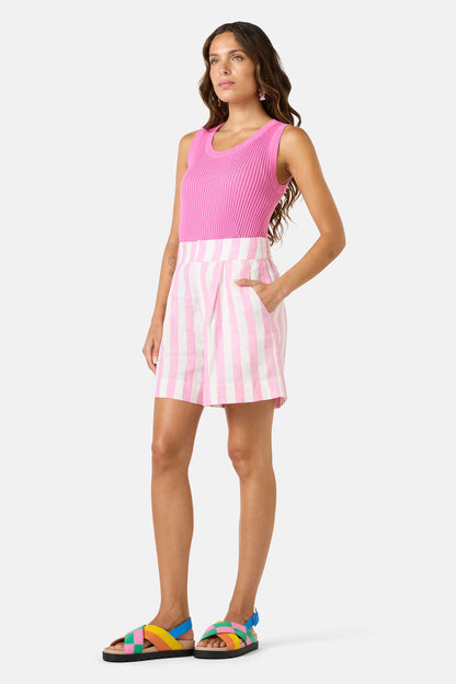 Gorman - Amara Stripe Linen Short - pink