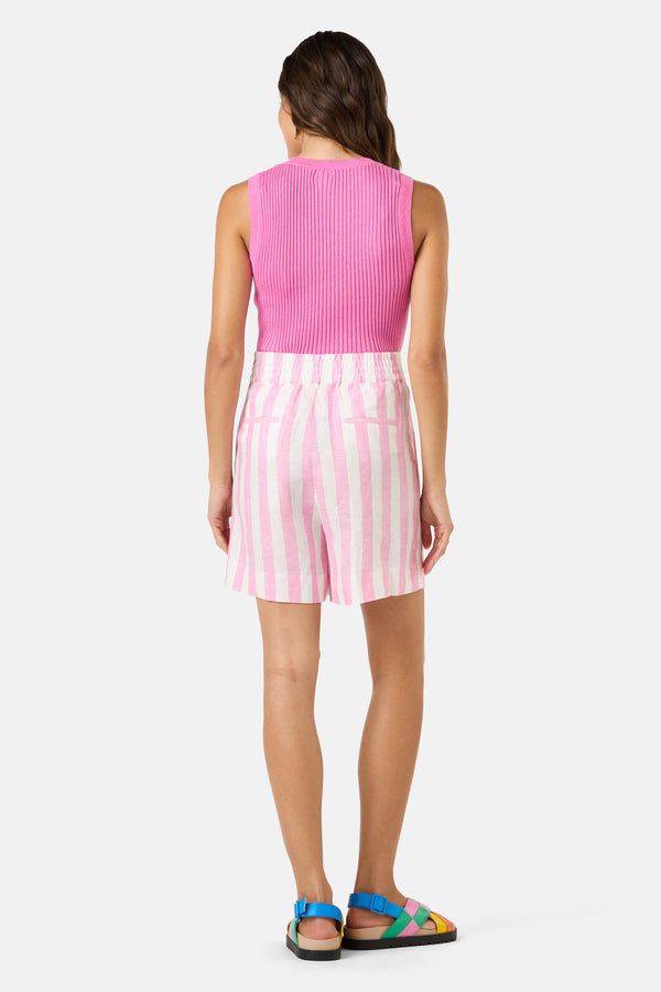 Gorman - Amara Stripe Linen Short - pink