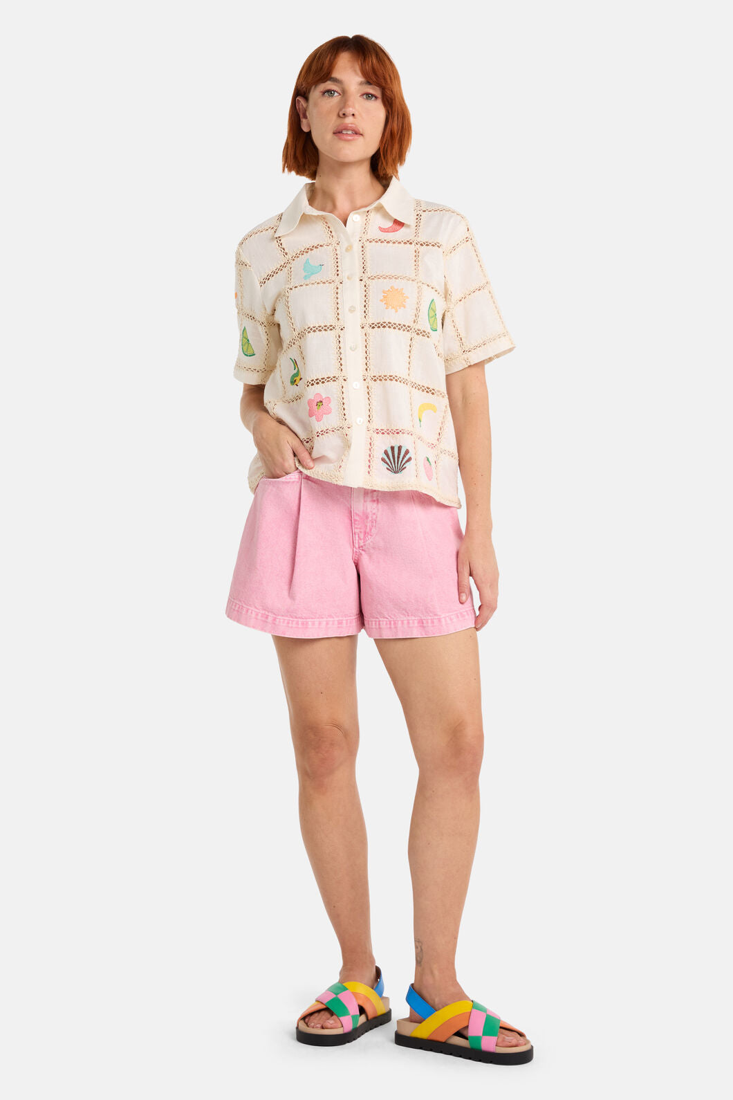 Gorman - Mosaic Mile Embroidered Shirt - cream