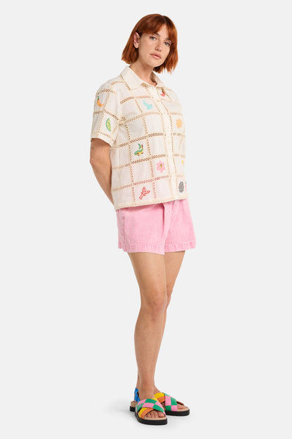 Gorman - Mosaic Mile Embroidered Shirt - cream