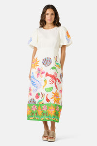Gorman - Mosaic Mile Linen Long Dress - print